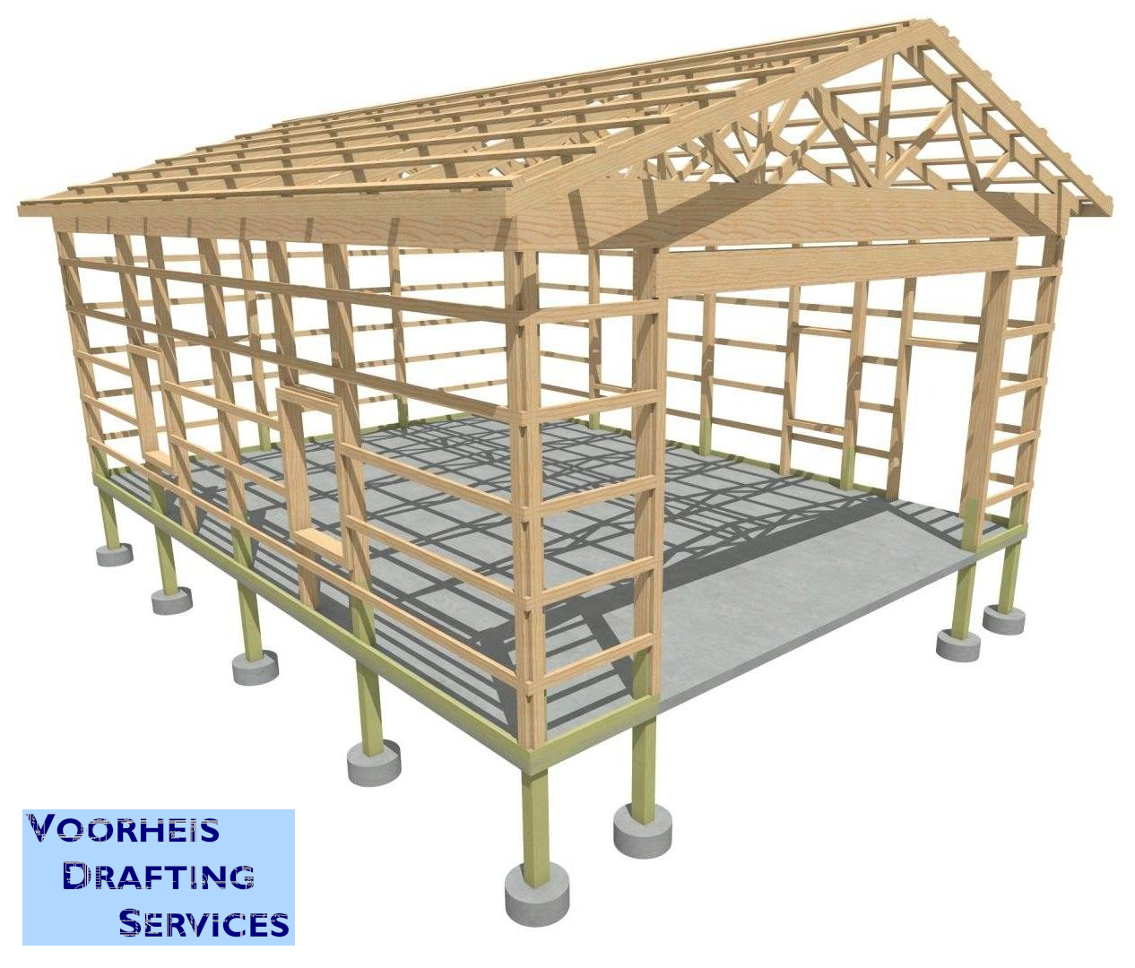 3D Pole Barn Framing