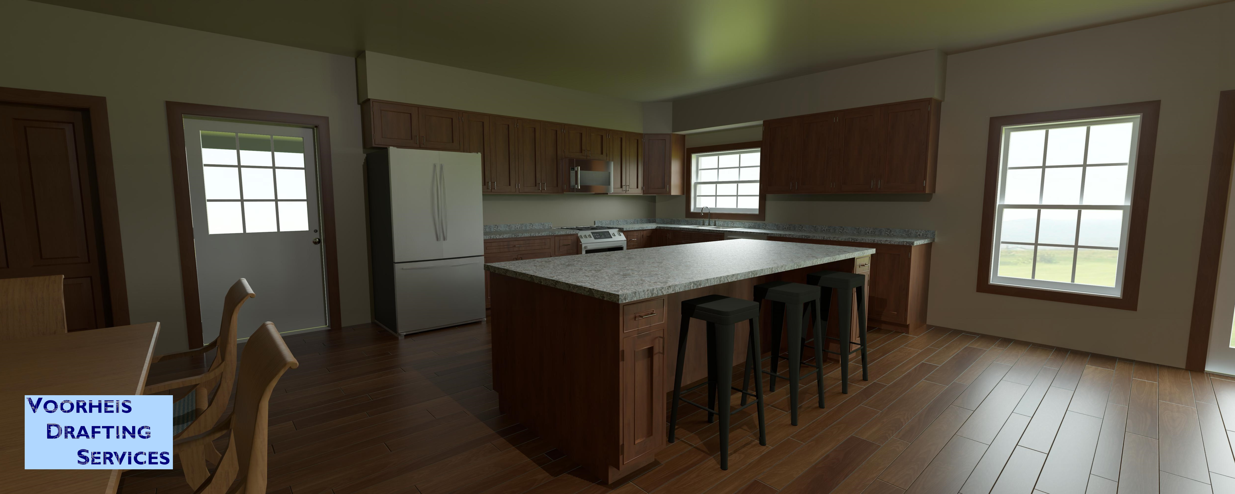 L-Shaped Kitchen Rendering